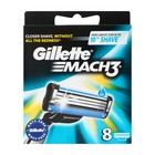 Сменные кассеты Gillette Mach3, 3 лезвия, 8 шт - Фото 11