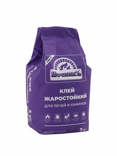Клей жаростойкий для печей и каминов «Печникъ», 3 кг