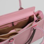 Сумка женская на молнии, 1 отдел с перегородкой, наружный карман, длинный ремень, цвет розовый - Фото 5