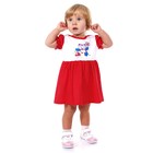 Платье "Платья для малышек", рост 92 см (54), цвет красный, принт Сова с грибом (арт. ДПК881001н) - Фото 1