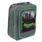 Рюкзак школьный на молнии "Машина", 2 отдела, 2 наружных кармана, зелёный - Фото 2