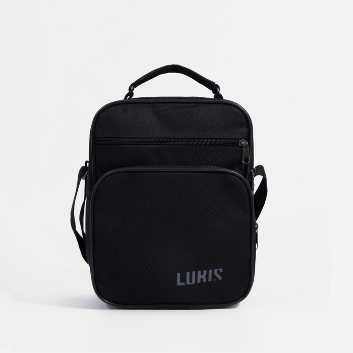 Сумка мужская Luris, 2 отдела на молнии, 2 наружных кармана, чёрная