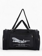 Сумка дорожная на молнии, 3 наружных кармана, длинный ремень, чёрная - Фото 2