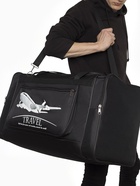 Сумка дорожная на молнии, 3 наружных кармана, длинный ремень, чёрная - фото 60765908