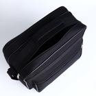 Сумка мужская Luris, с длинным ремнём, 2 отдела, на молнии, чёрная - Фото 5