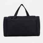 Сумка дорожная, 3 отдела на молниях, наружный карман, длинный ремень, чёрная - Фото 2