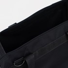 Сумка дорожная, 3 отдела на молниях, наружный карман, длинный ремень, цвет чёрный - Фото 3