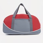 Сумка спортивная на молнии, 3 наружных кармана, длинный ремень, большой размер, цвет красный/серый - Фото 2