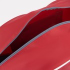 Сумка спортивная на молнии, 3 наружных кармана, длинный ремень, цвет красный/серый - Фото 3