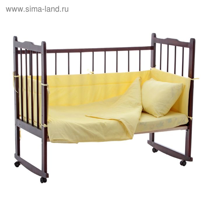 Комплект в кроватку "Горошки" (4 предмета), цвет жёлтый 10403 - Фото 1