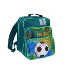Рюкзак школьный на молнии "Футбольный мяч", 2 отдела, 2 наружных кармана, зелёный - Фото 2