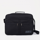 Сумка мужская на молниях Luris, длинный ремень, чёрная - Фото 1