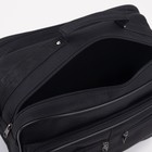 Сумка мужская на молниях Luris, длинный ремень, чёрная - Фото 3