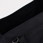 Сумка дорожная, 3 отдела на молниях, наружный карман, длинный ремень, цвет чёрный - Фото 3