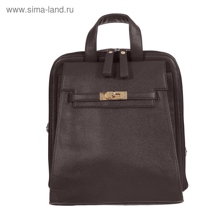Рюкзак молодёжный на молнии, 2 отдела с расширением, 1 наружный карман, коричневый - Фото 1