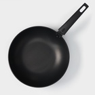 Сковорода-вок, d=26 см, съёмная ручка, антипригарное покрытие, алюминий, чёрная - Фото 3