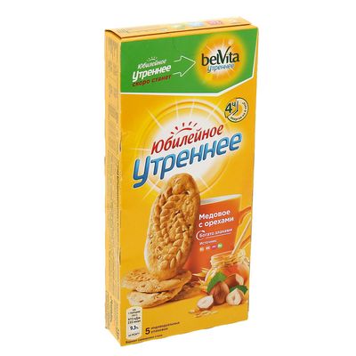 Печенье "Юбилейное", Утреннее, с фундуком и медом, 250 г
