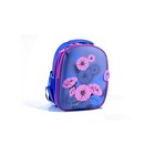 Рюкзак каркасный Luris 38*28*18 Джерри 1 для девочки "Цветы розовые", синий/серый/розовый - Фото 1