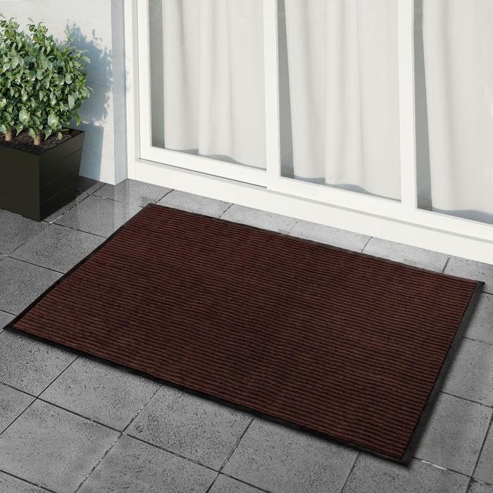 Коврик придверный влаговпитывающий, ребристый, «Стандарт», 120×180 см, коричневый
