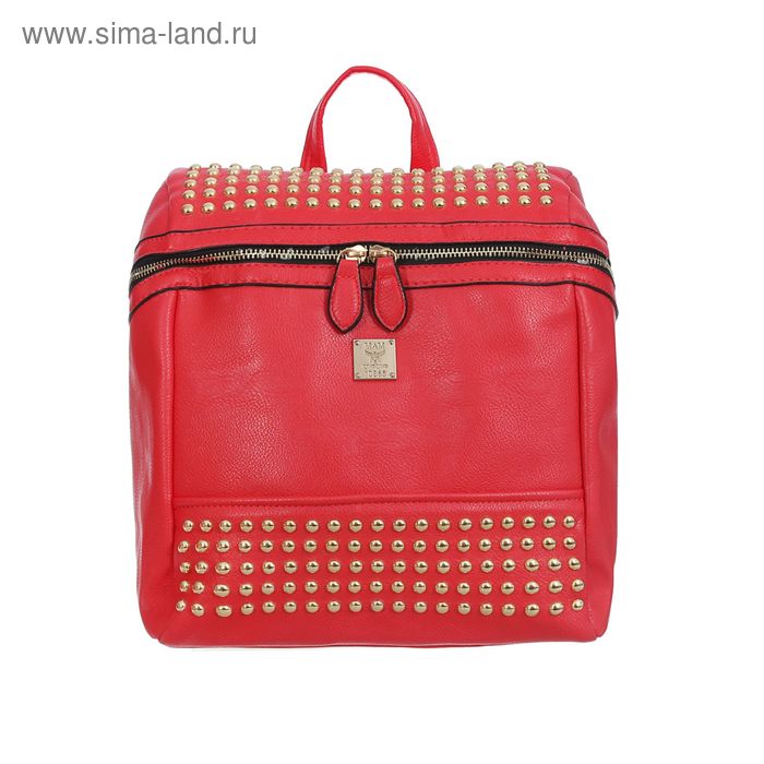 Рюкзак молодёжный на молнии, 1 отдел, 1 наружный карман, красный - Фото 1