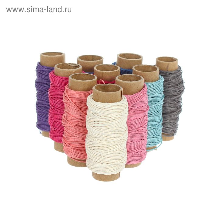 Нитки для плетения пеньковые, 18±1м, 10шт, цвета МИКС - Фото 1