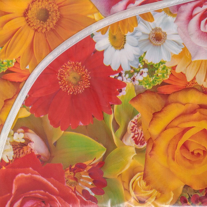 Скатерть на нетканой основе многоразовая с бейкой «Цветы», 130×160 (+/-6) см, цвет микс - фото 1906813903