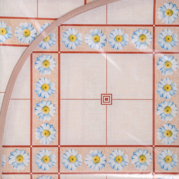 Скатерть на нетканой основе многоразовая с бейкой «Цветы», 130×160 (+/-6) см, цвет микс - фото 1906813904