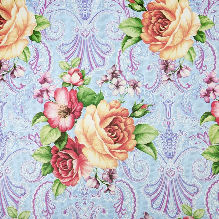 Скатерть на нетканой основе многоразовая с бейкой «Цветы», 130×160 (+/-6) см, цвет микс - фото 1906813888