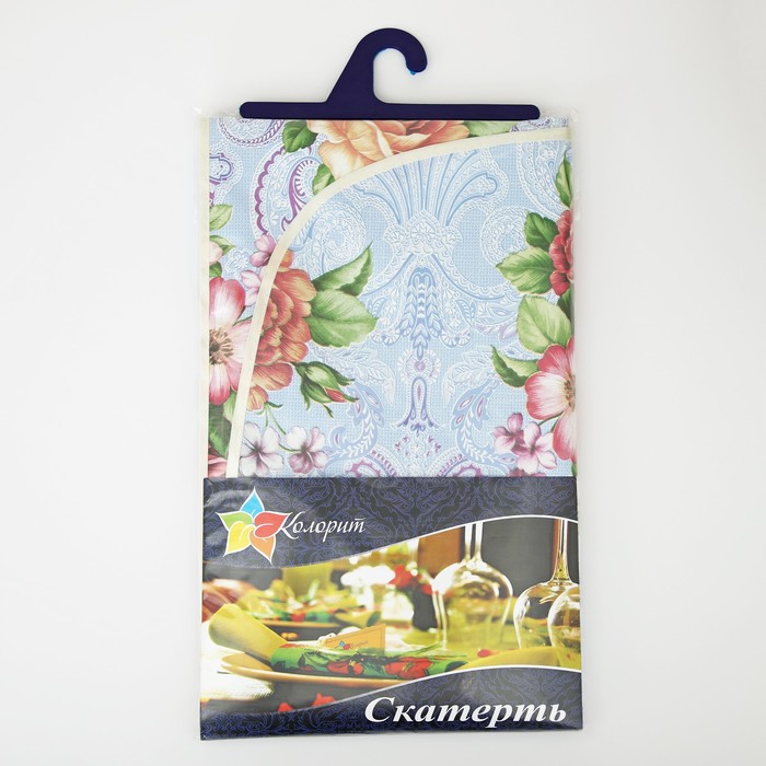 Скатерть на нетканой основе многоразовая с бейкой «Цветы», 130×160 (+/-6) см, цвет микс - фото 1906813891