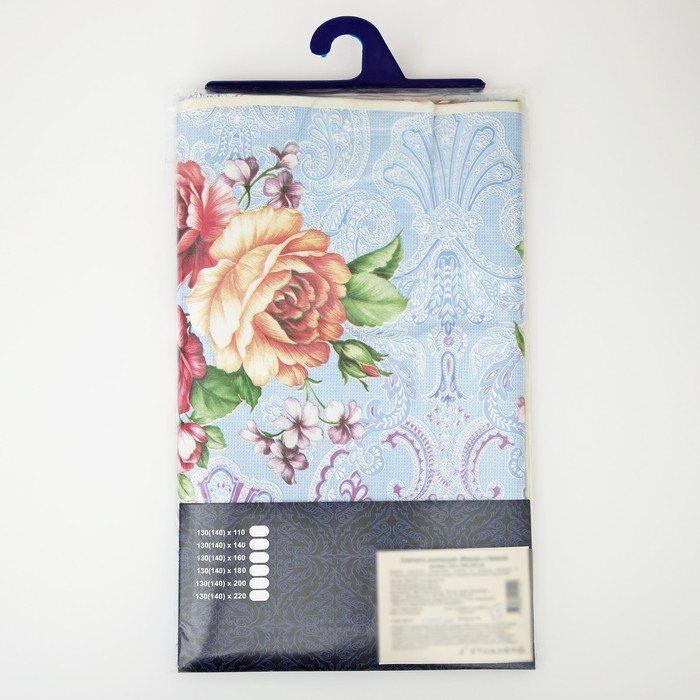 Скатерть на нетканой основе многоразовая с бейкой «Цветы», 130×160 (+/-6) см, цвет микс - фото 1906813892