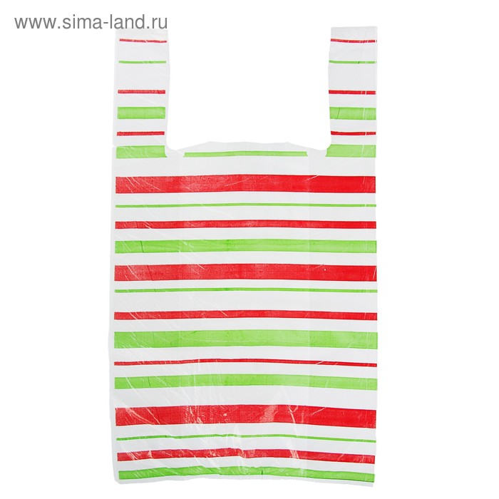 Пакет "Полоски", полиэтиленовый, майка, 28 х 50 см, 12 мкм - Фото 1