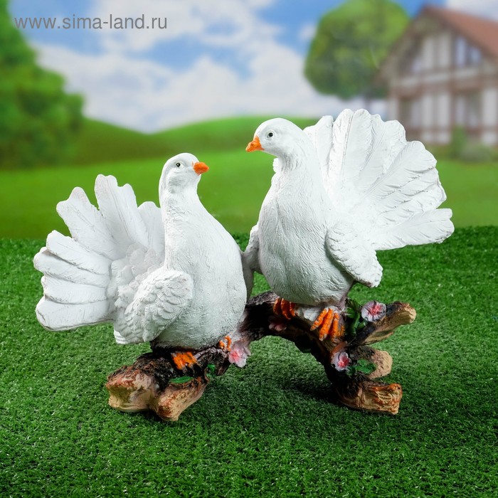 Садовая фигура "Голуби белые пара" - Фото 1