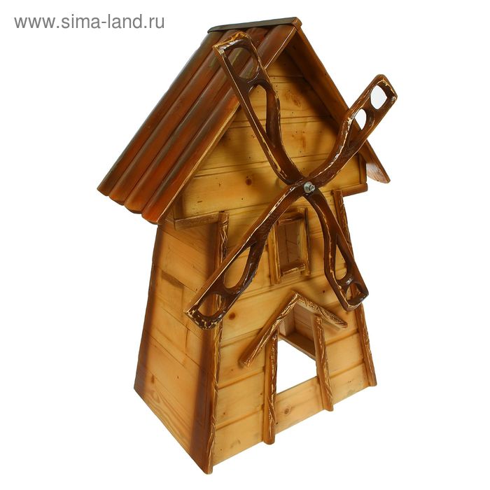 Декоративная мельница с коричневой крышей - Фото 1