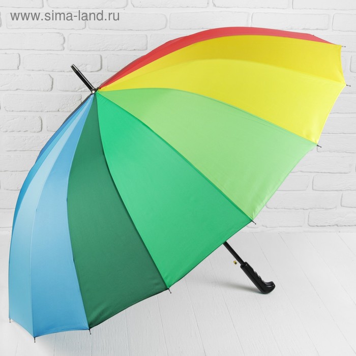 Зонт полуавтоматический «Радуга», 16 спиц, R = 61 см - Фото 1