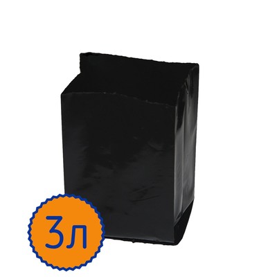 Пакет для рассады, 3 л, 27 × 35 см, с перфорацией, набор 100 шт., чёрный