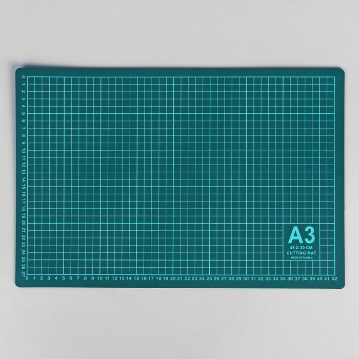 Мат для резки, 45 × 30 см, А3, цвет зелёный, DK-003 - Фото 1