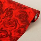 Бумага упаковочная крафт "Розы", красно-бордовая, 0.5 х 10 м - Фото 1