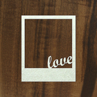 Чипборд-рамка полароид картон "Любовь" [Полароид 14] толщ. 0,9-1,15 мм 9х11 см - Фото 1