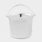 Ведро с крышкой, 10 л, h=21.5 см, d=26 см, алюминий - Фото 1