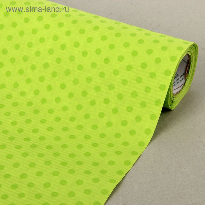 Бумага упаковочная крафт "Горошки", салатовый, 0.5 х 10 м - Фото 1