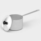 Ковш алюминиевый, 500 мл, металлическая ручка, металлическая крышка - Фото 4