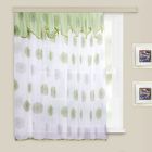 Кухонная штора Юна, 285х160см +/- 5 см, цв зелёный, вуаль печать микс, п/э - Фото 1