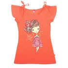 Платье для девочки, рост 140 см, цвет персиковый (арт.CSJ 61115 (102)) - Фото 1
