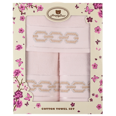 Набор полотенец Золотой Орфей 30*50 см, 50*90 см, 70*130 см розовый