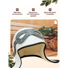 Шапка для бани и сауны «Лётчик», полиэфир 70%, шерсть 30%, белая, «Добропаровъ» - Фото 2