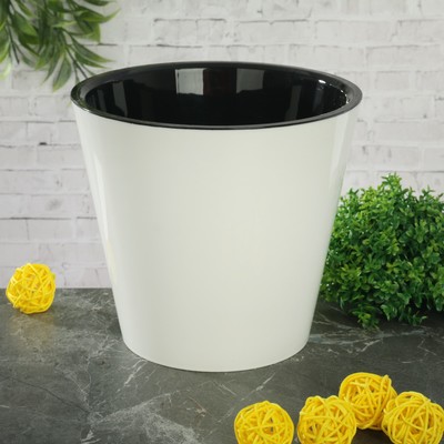 Кашпо для цветов со вставкой «Фиджи», 1,6 л, белое