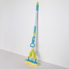 Швабра для мытья пола со складным отжимом Доляна, насадка ПВА 27×6 см, телескопическая ручка 102-120 см, цвет МИКС - Фото 1