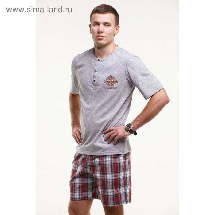 Комплект мужской (футболка+шорты), цвет, меланж, размер 48 (арт. М-749/1-26) - Фото 1