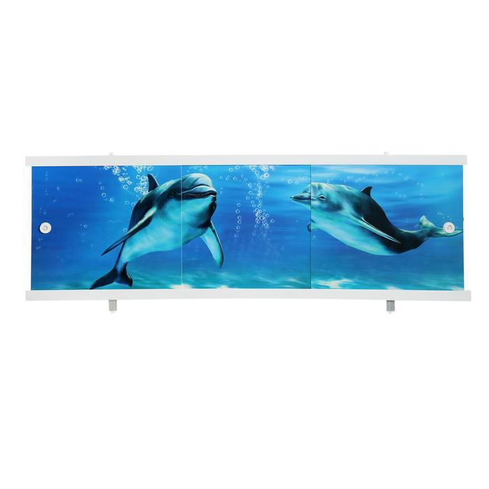 Экран для ванны "Ультра легкий АРТ" Дельфины, 148 см - Фото 1