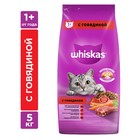 Сухой корм Whiskas для кошек, говядина, подушечки, 5 кг - фото 5918190